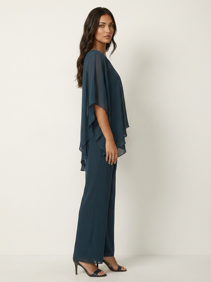 Chiffon tweedelige set dames - draagbeeld
