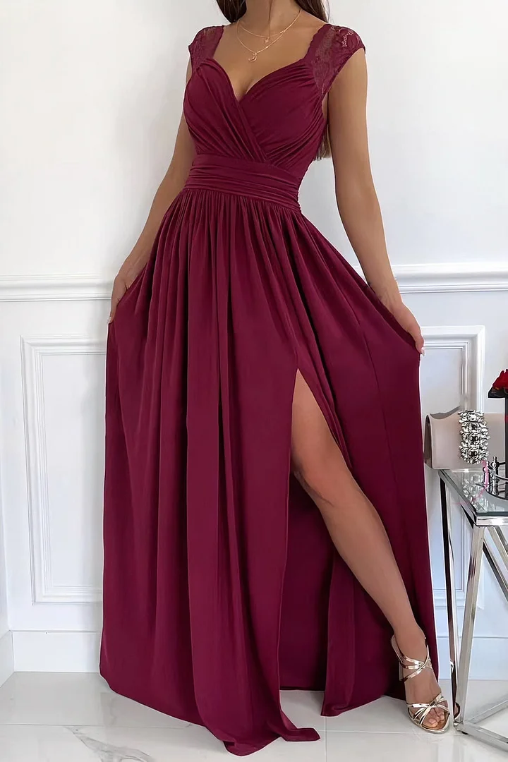 Galajurk dames chiffon in bordeaux