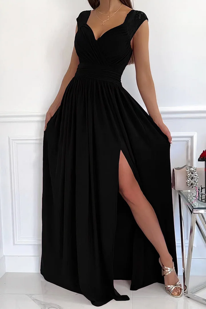 Galajurk dames chiffon in zwart