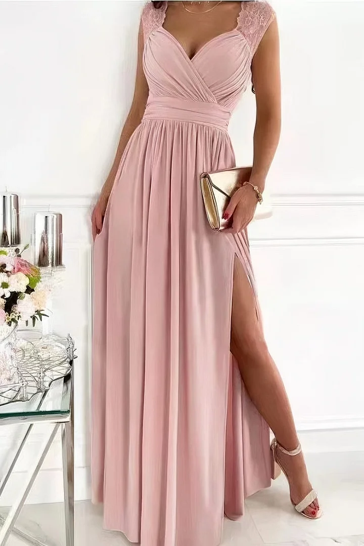 Galajurk dames chiffon in poederroze