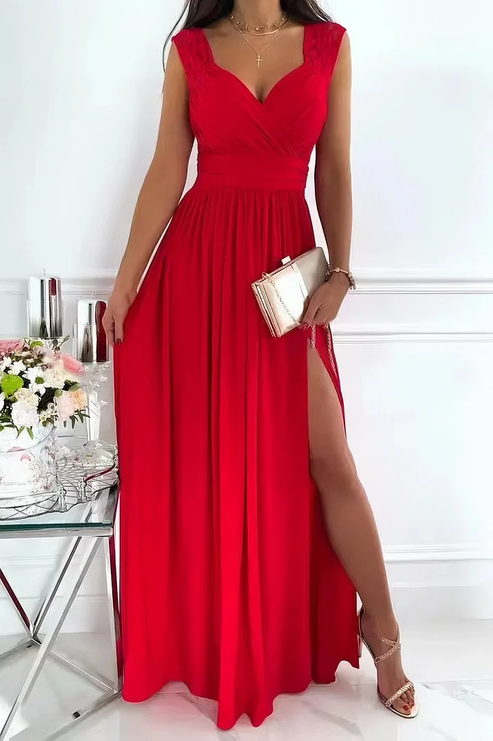 Galajurk dames chiffon in rood