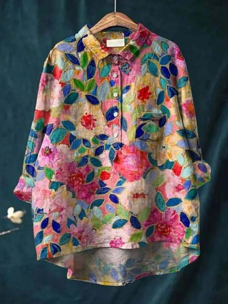 Bloemenblouse dames bloemenprint 4 - chique blouse met bloemen casual