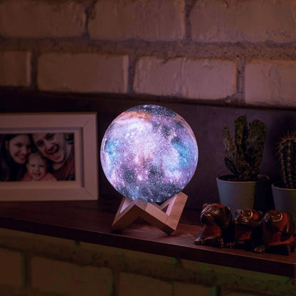 Galaxy Maanlamp 3D print LED 16 kleuren draadloos