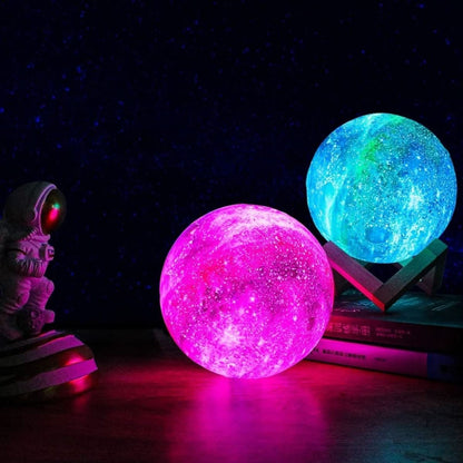 Galaxy Maanlamp 3D print LED 16 kleuren draadloos