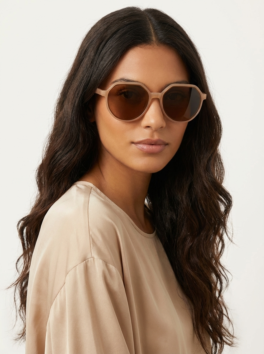 Oversized zonnebril dames met geometrisch montuur
