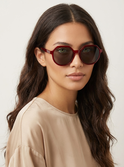 Oversized zonnebril dames met geometrisch montuur