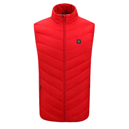 Verwarmd bodywarmer vest met usb - 3 standen in rood