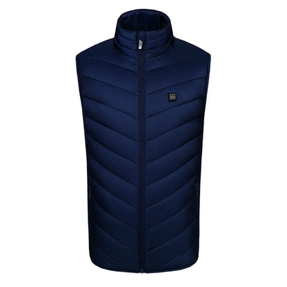 Verwarmd bodywarmer vest met usb - 3 standen in marineblauw
