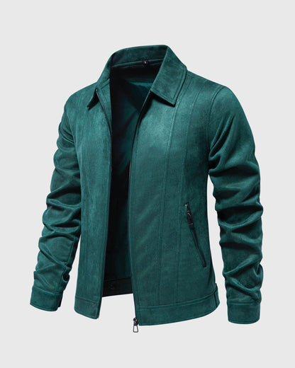 Heren Suede Bomberjas - Heren - Open Kraag - Stijlvolle Casual Look voor Herfst en Lente