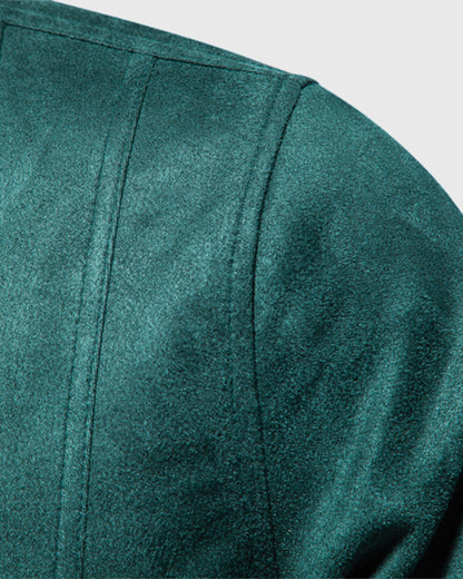 Heren Suede Bomberjas - Heren - Open Kraag - Stijlvolle Casual Look voor Herfst en Lente