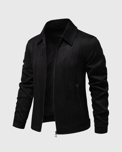 Heren Suede Bomberjas - Heren - Open Kraag - Stijlvolle Casual Look voor Herfst en Lente