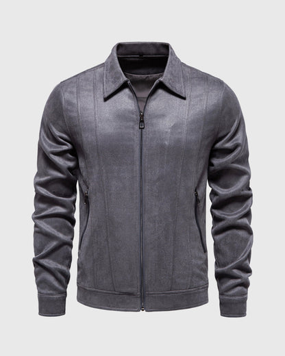 Heren Suede Bomberjas - Heren - Open Kraag - Stijlvolle Casual Look voor Herfst en Lente