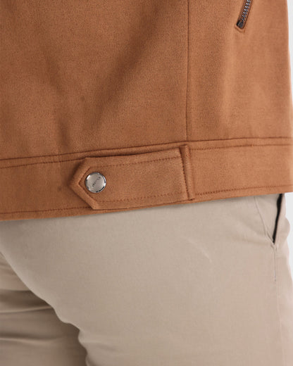 Heren Suede Bomberjas - Heren - Open Kraag - Stijlvolle Casual Look voor Herfst en Lente