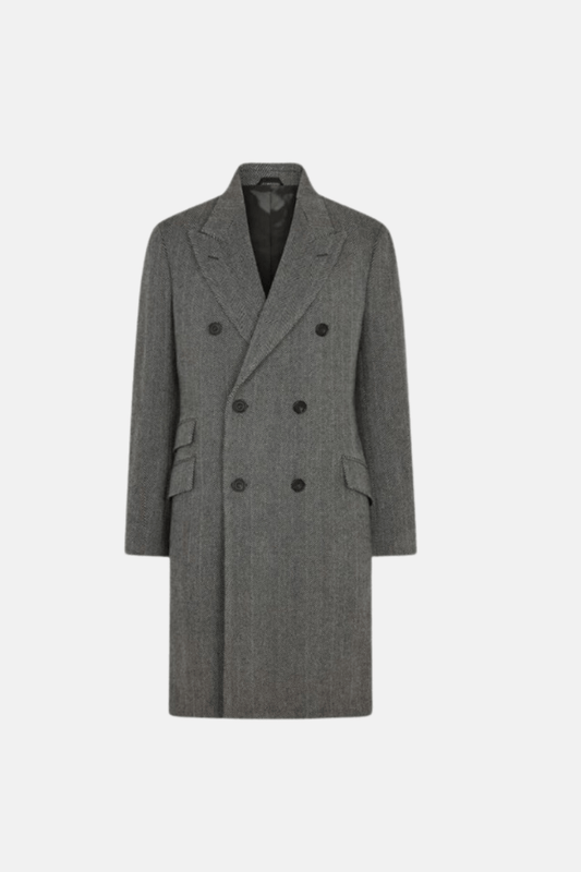 Lange Heren Trenchcoat - Wolblend - Old Money Style - Grijs