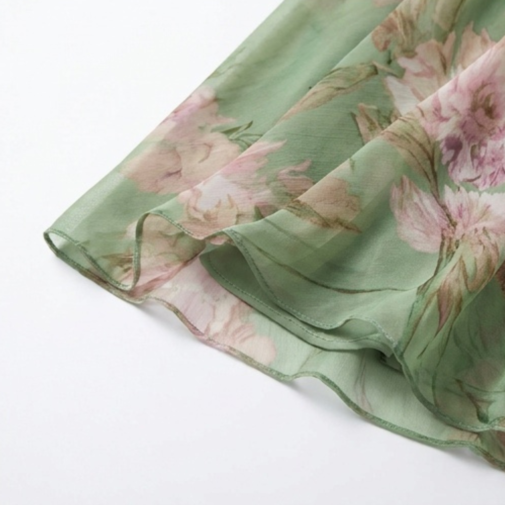 Halter maxi-jurk dames met bloemenprint - detailfoto