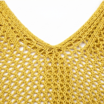 Opengebreide trui dames met capuchon - detailfoto