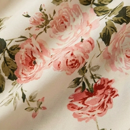 Gesmokte midi-jurk dames met bloemenprint - detailfoto