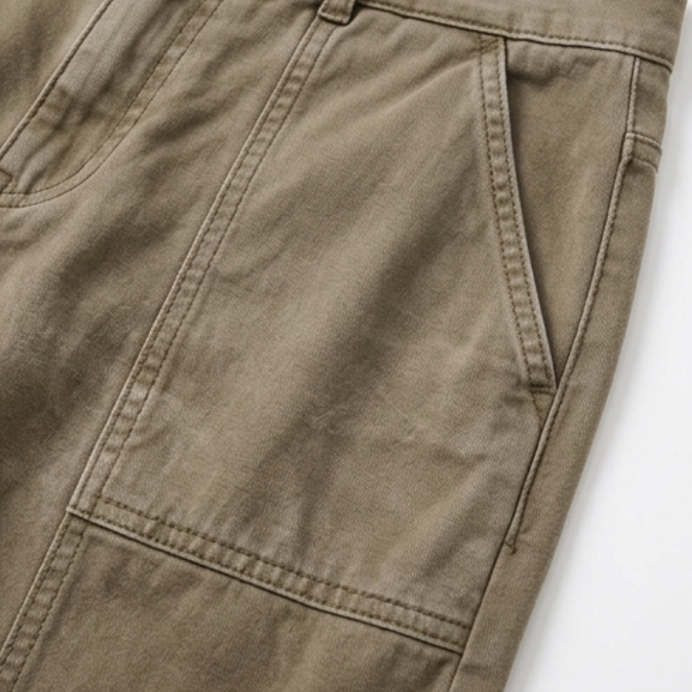 Utility broek dames met hoge taille - detailfoto