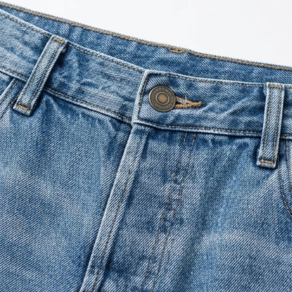 Cropped jeans dames met rafelzoom - detailfoto