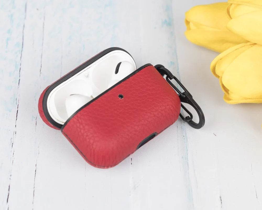 Meerdere kleuren leren hoesjes voor AirPods Pro naast elkaar