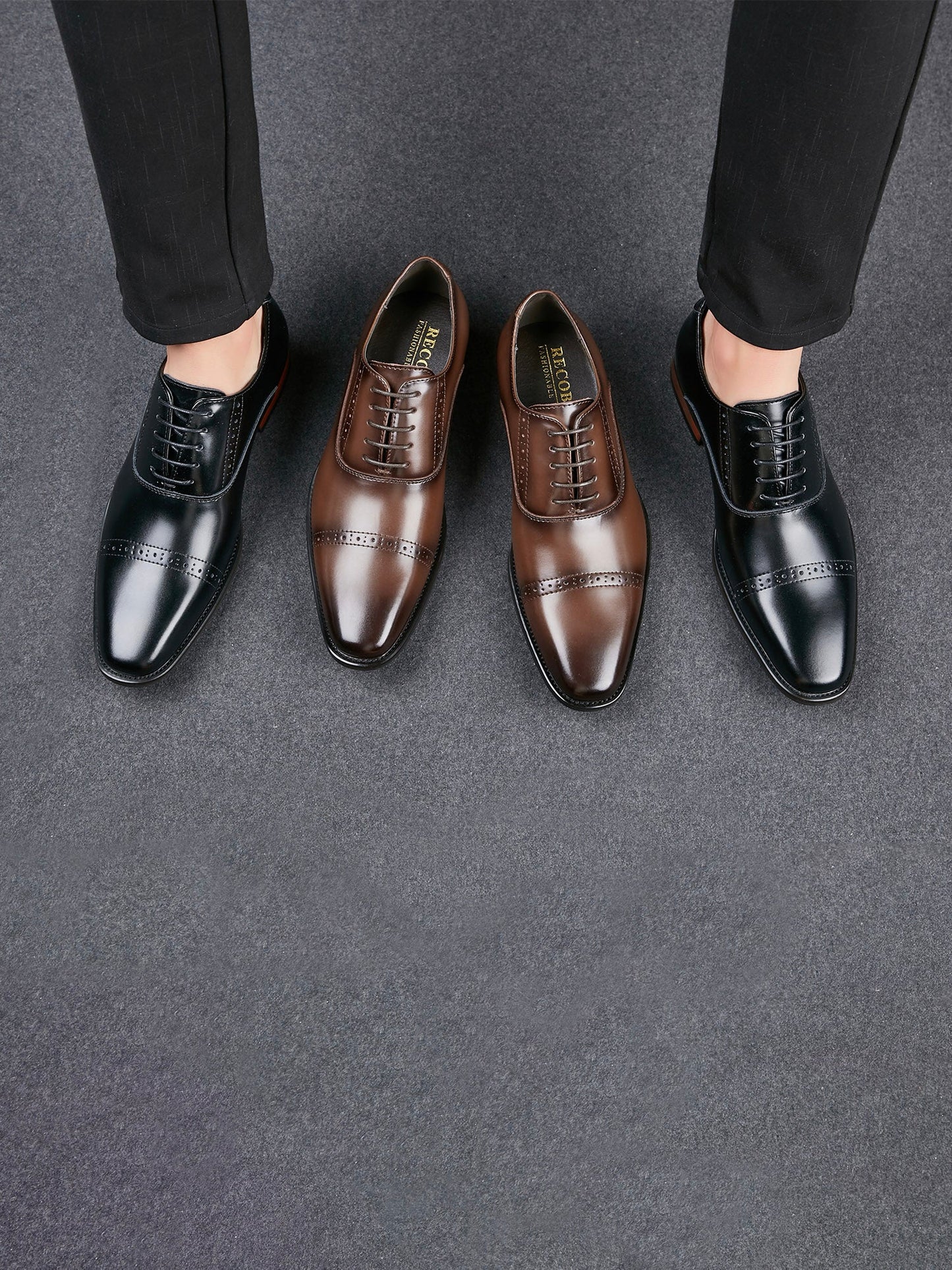 Leren schoenen - Heren - Cap toe en vetersluiting