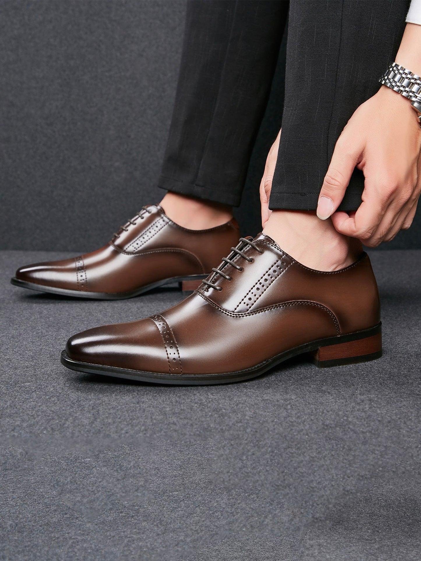 Leren schoenen - Heren - Cap toe en vetersluiting