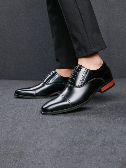 Leren schoenen - Heren - Cap toe en vetersluiting