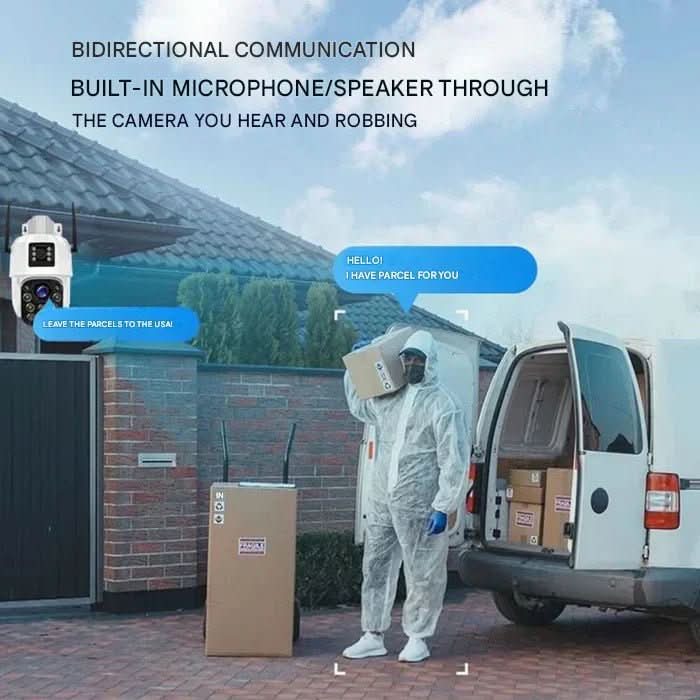 DualGuard Solar 4K camera – draadloze beveiligingscamera met dubbele lens en zonnepaneel