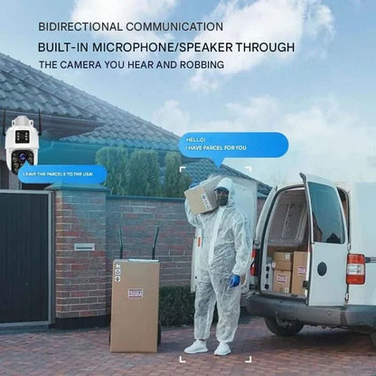 DualGuard Solar 4K camera – draadloze beveiligingscamera met dubbele lens en zonnepaneel