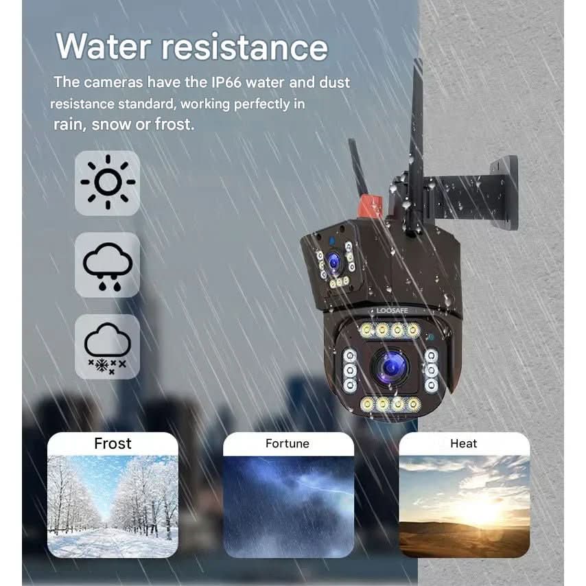 DualGuard Solar 4K camera – draadloze beveiligingscamera met dubbele lens en zonnepaneel