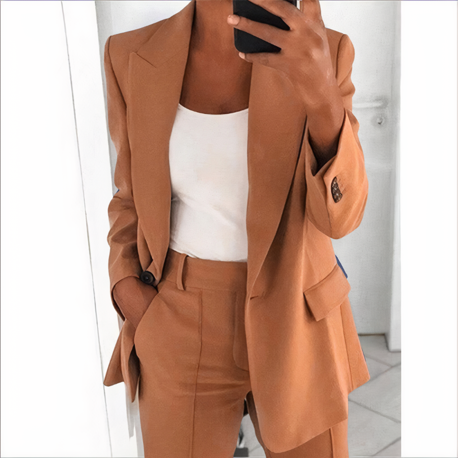 Lavinia Broek- & Blazer Set – Dames – Elegant & Veelzijdig – Voor Elke Gelegenheid