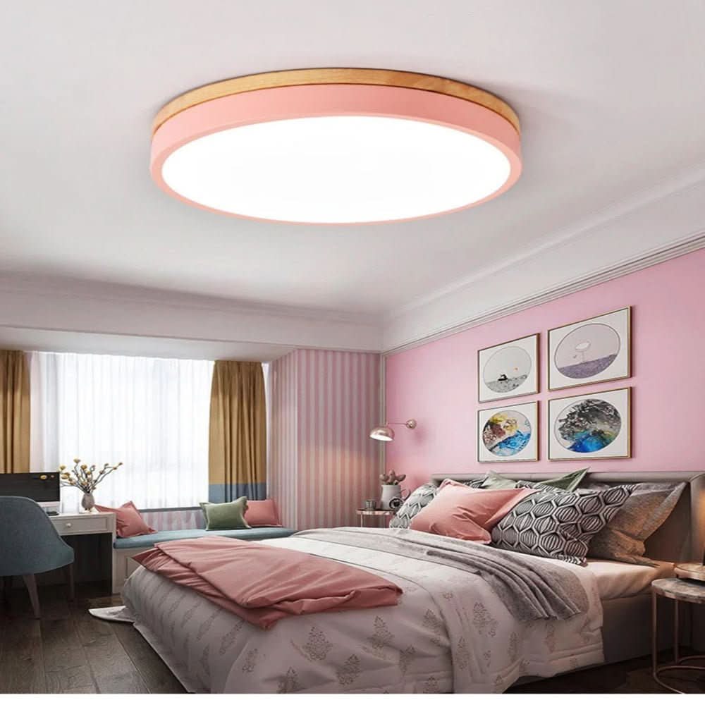 Plafondlamp warmwit LED Scandinavisch design van hout