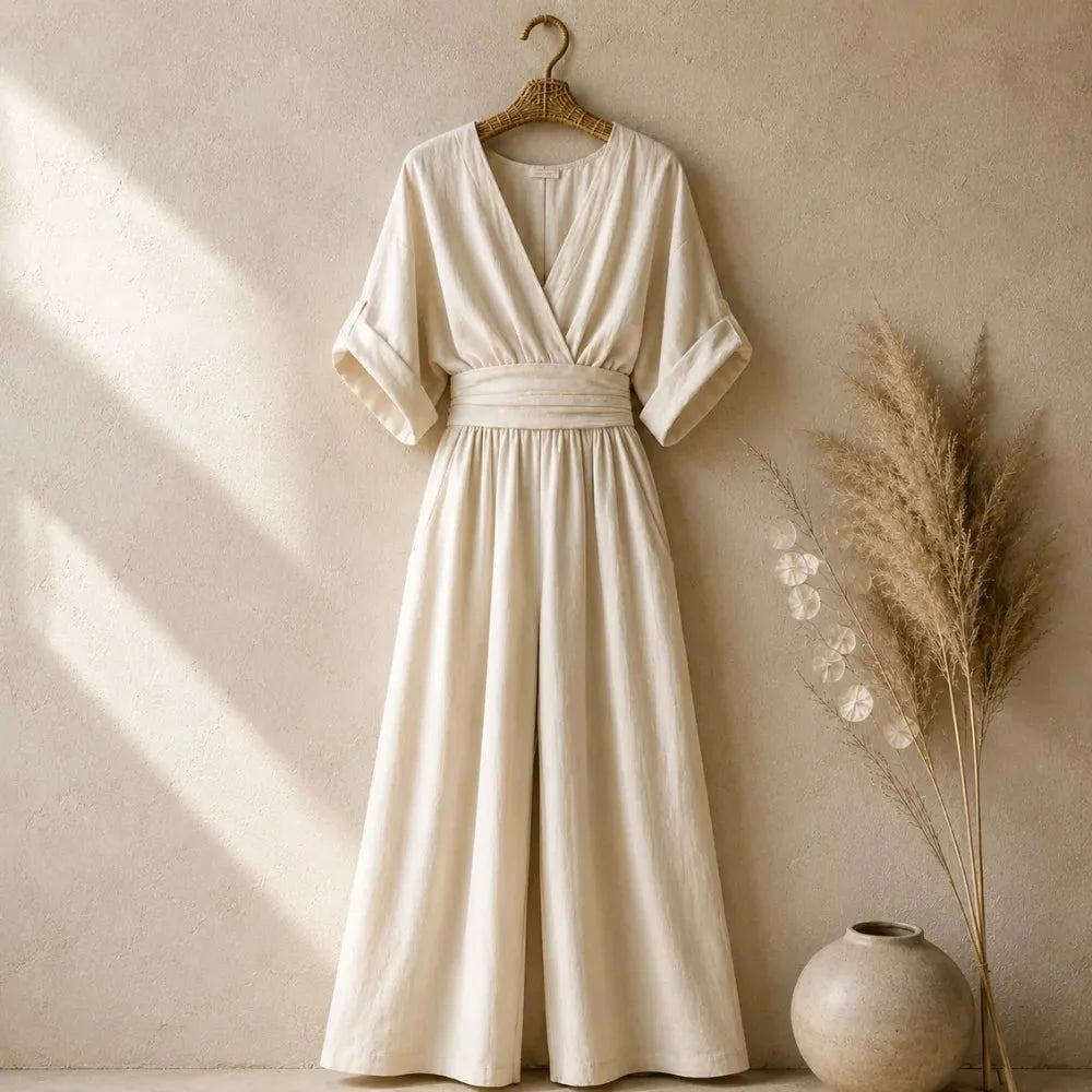 Jumpsuit dames met wijde pijp - detailfoto