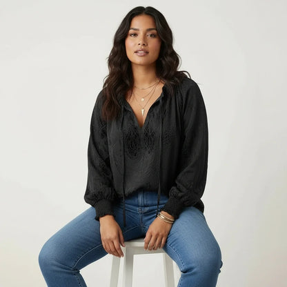 Kanten blouse dames - draagbeeld