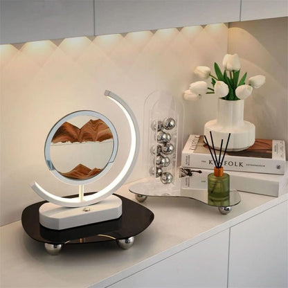 Tafellamp met 3D zandkunst en LED verlichting USB oplaadbaar