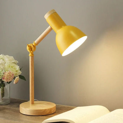 Scandinavische Bureaulamp Warm Licht en Natuurlijke Houten Afwerking