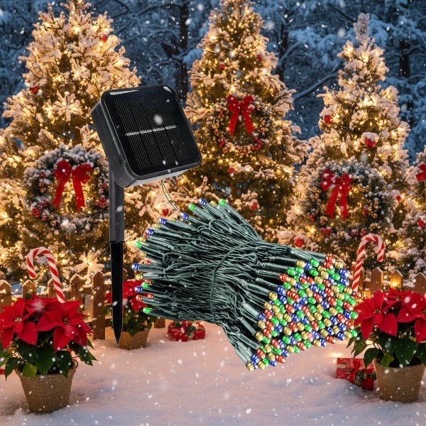 Solar LED lichtsnoer buiten 300 lampjes 8 lichtstanden IP65 weerbestendig