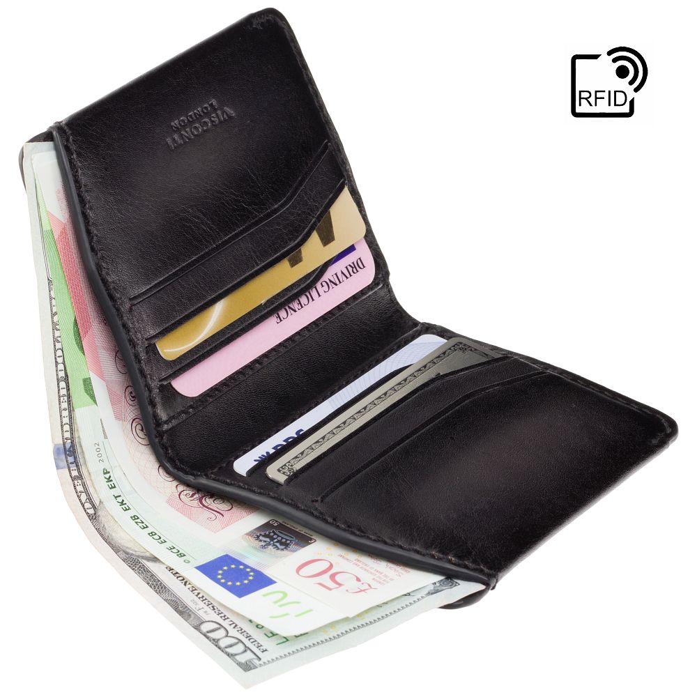 Cash & Card Wallet - Unisex - Stijlvolle leren portemonnee met RFID-bescherming en compacte pasvorm