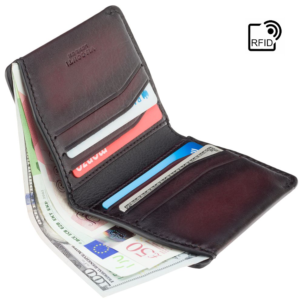 Cash & Card Wallet - Unisex - Stijlvolle leren portemonnee met RFID-bescherming en compacte pasvorm