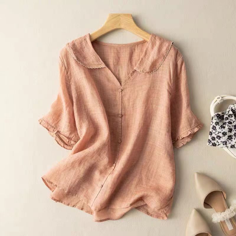 Vintage damesblouse met knoopdetail - tijdloze vrouwelijke blouse