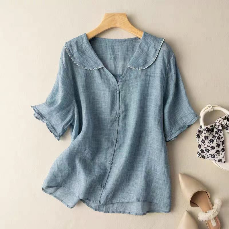 Vintage damesblouse met knoopdetail - tijdloze vrouwelijke blouse