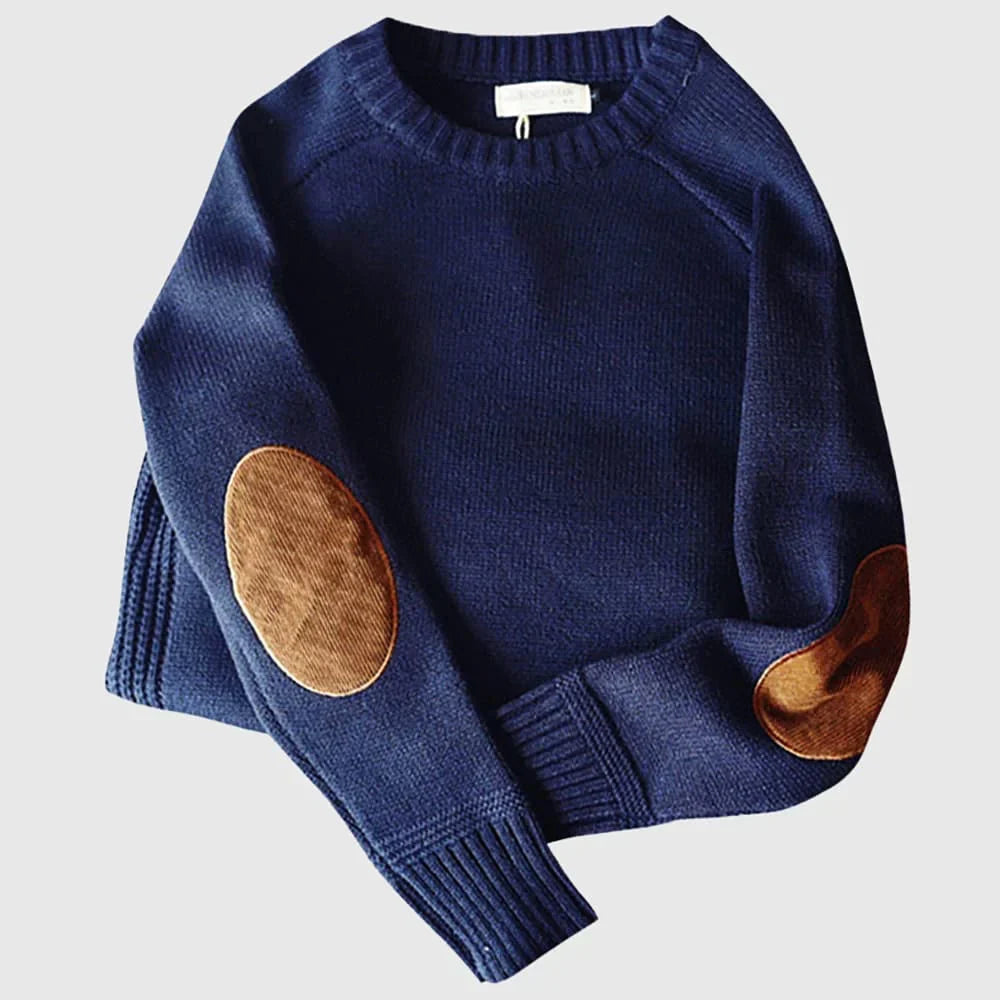 Herentrui met elleboogstukken in Marineblauw