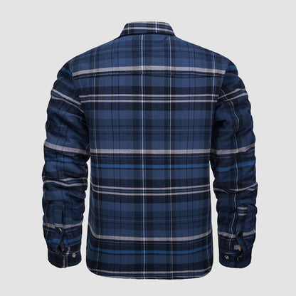 Heren Geruite Overshirtjas - Fleece Gevoerd Voorzien van knoopsluiting en praktische zakken.