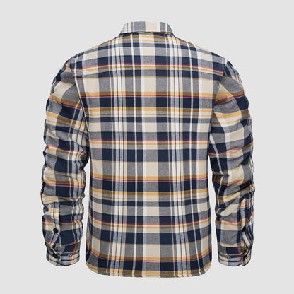 Heren Geruite Overshirtjas - Fleece Gevoerd Voorzien van knoopsluiting en praktische zakken.