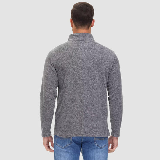 Herensweater met kwart rits in fleece
