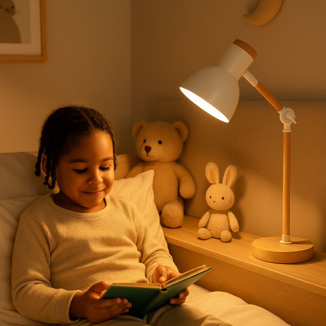 Scandinavische Bureaulamp – Minimalistisch Design met Houten Basis