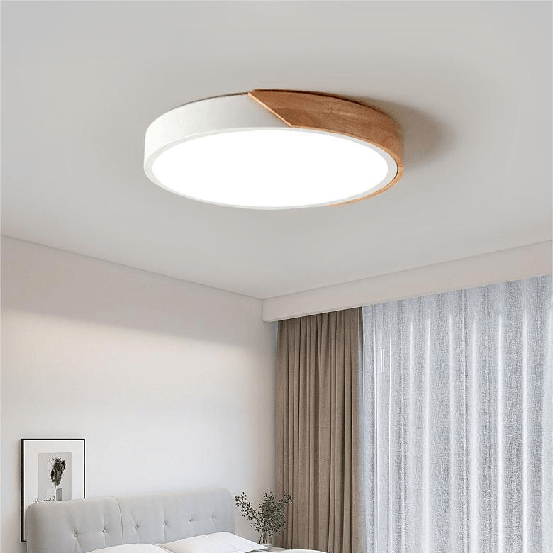 LED plafondlamp van hout in Scandinavische stijl