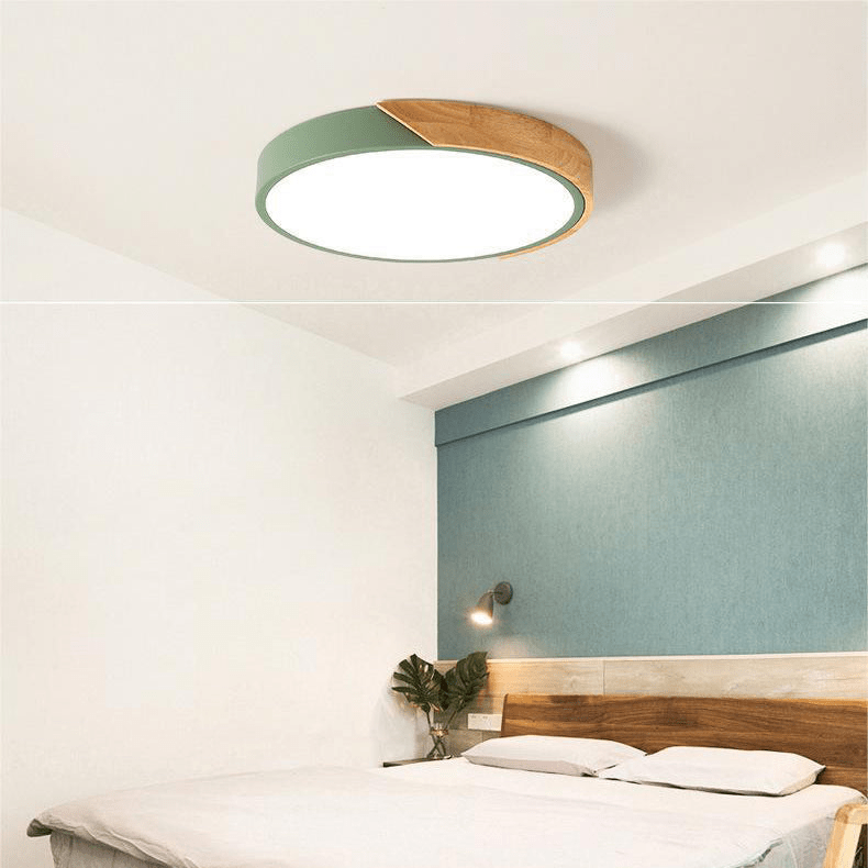LED plafondlamp van hout in Scandinavische stijl