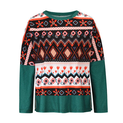 Dames Kersttrui - Multicolor - Polyester/Katoen - Lange Mouwen - Kerstman & Eland Design