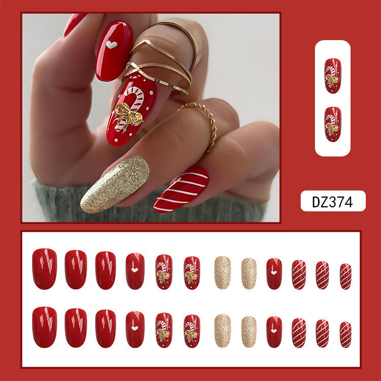 Classy Rood Kerstnagels voor Vrouwen - Luxe Gel Nagellak met Glitter - Perfect voor Feestdagen en Kerstvieringen